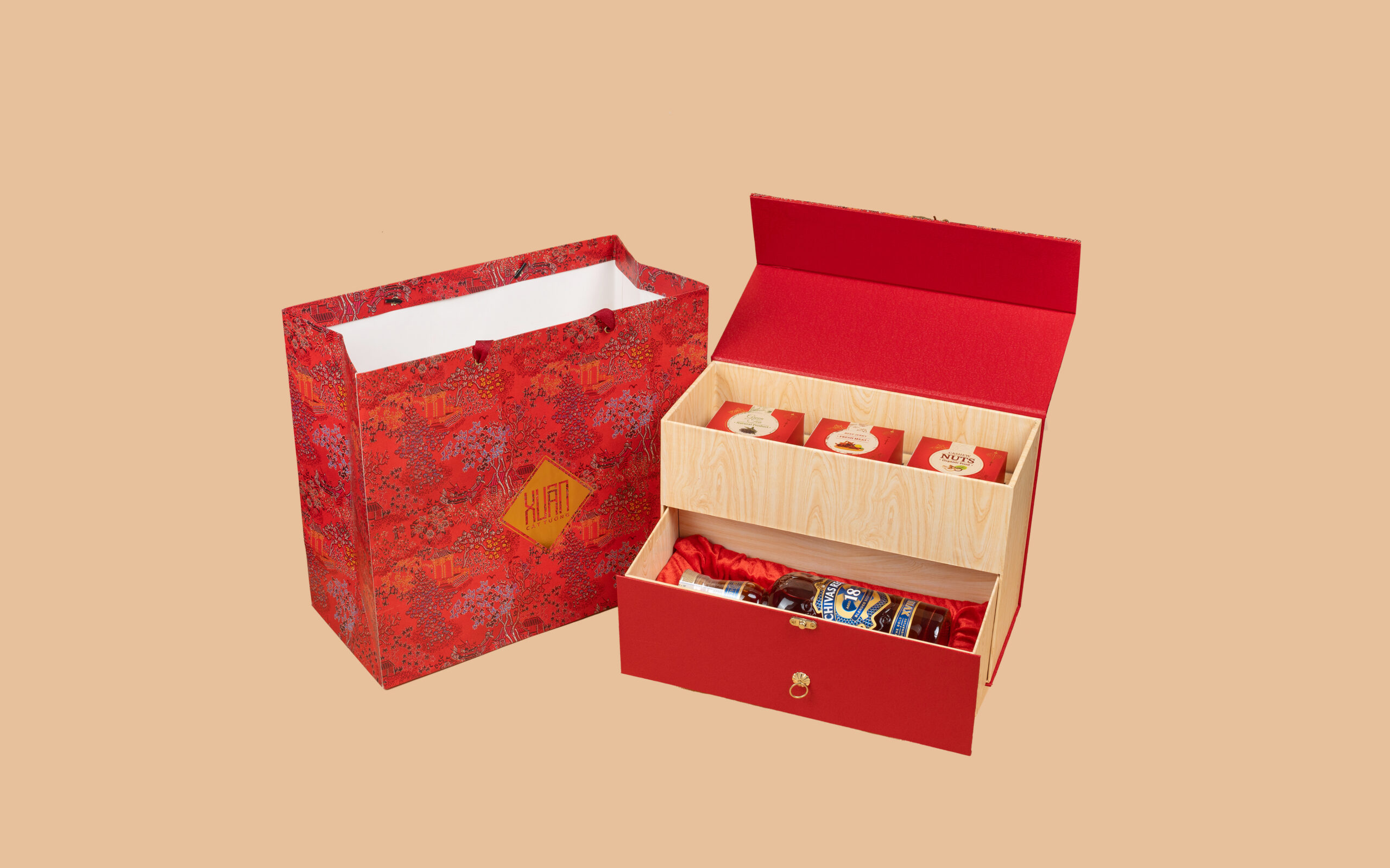 hộp quà tết 2 tầng